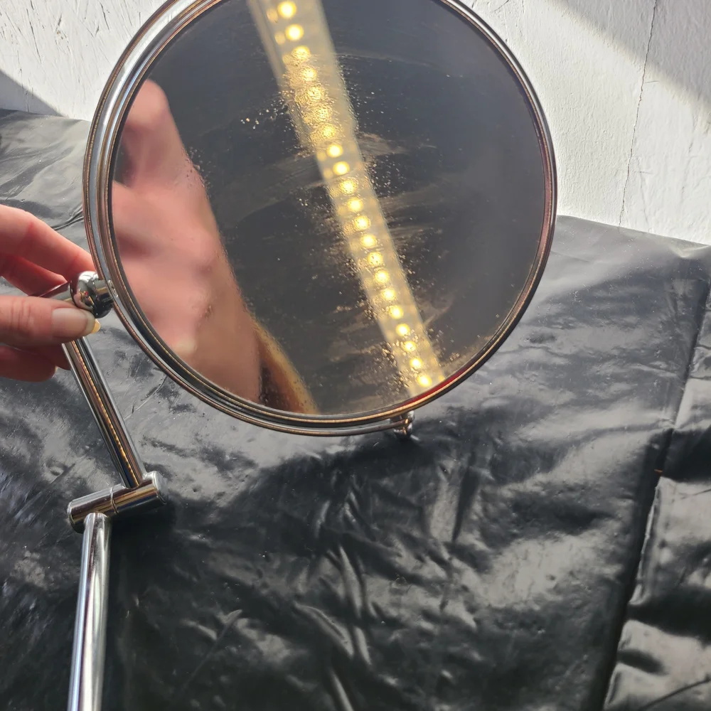 Round Silver Wall Mounted Makeup Mirror 8